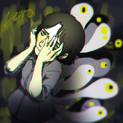 Art inspired by the album cover for Fetch by Melt-Banana, specifically for the song Zero