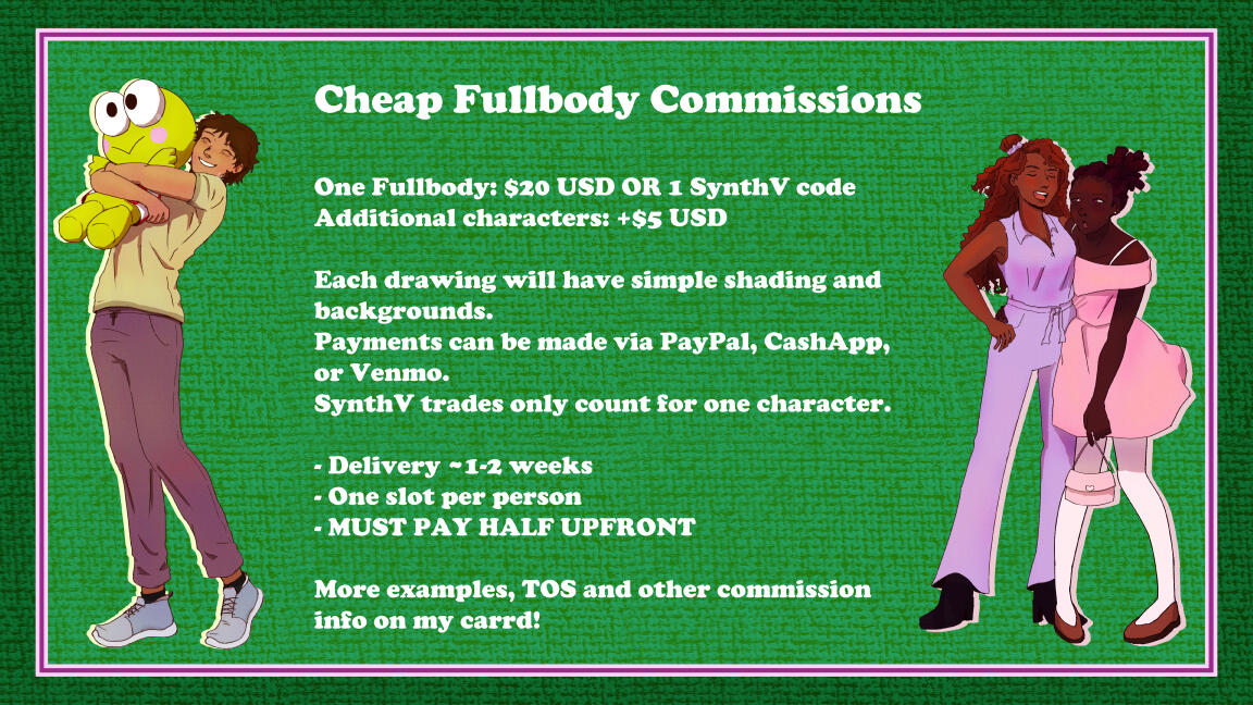 NOTE: the delivery dates describe the longest it could take because of various personal circumstances. Most cases will be finished within a few days